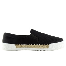 Sneakers slip-on sorte 15691A Sort