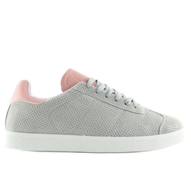 Grå og lyserøde damesneakers BL131P GRÅ / PINK