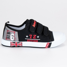 American Club Sort Sneakers På Velcro American