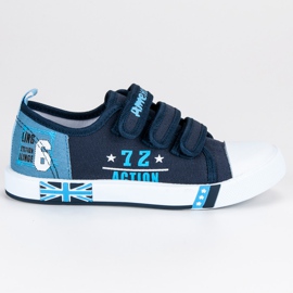 American Club Navy amerikanske velcro sneakers blå