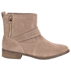 L&H Beige ruskindsstøvler