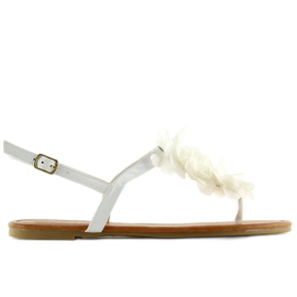 Hvide sandaler med blomster CK36P Hvid