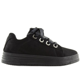 Sorte sneakers med bånd H99-23 Sort