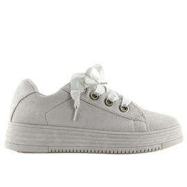 Grå H99-23 Grå sneakers med bånd
