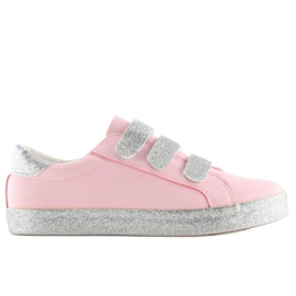 Sneakers fastgjort med velcro pink XL10P Pink grå lyserød