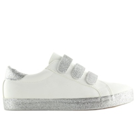 Sneakers fastgøres med velcro hvid XL10P Hvid grå