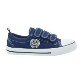 American Club Amerikanske denim velcro sneakers marine blå