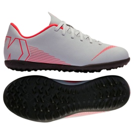 Nike Mercurial VaporX 12 club Tf Gs Jr AH7355-060 fodboldsko flerfarvet hvid