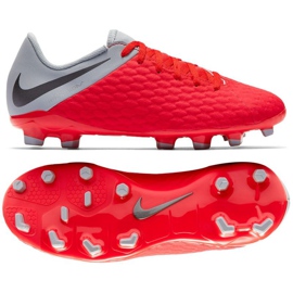 Nike Hypervenom Phantom 3Academy Fg Jr AJ4119-600 fodboldsko rød appelsiner og røde