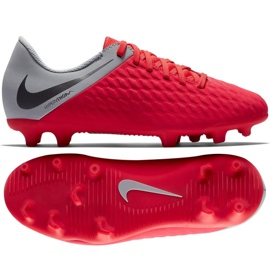 Nike Hypervenom Phantom 3Club Fg Jr AJ4146-600 fodboldsko flerfarvet rød