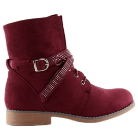 Damestøvler maroon W305 Vin rød
