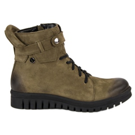 Khaki VINCEZA Workers støvler grøn