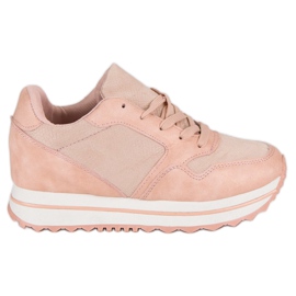 Marquiz Moderigtige sneakers på platformen lyserød