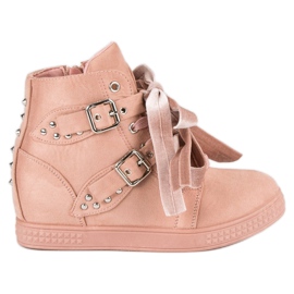 Super Me Lyserøde sneakers med sløjfer