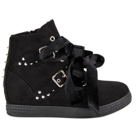 Super Me Sorte sneakers med sløjfer