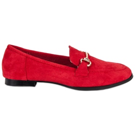 Slip-on ruskind loafers rød