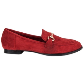 Slip-on ruskind loafers rød