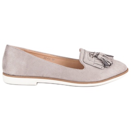 Super Me Loafers med grå frynser