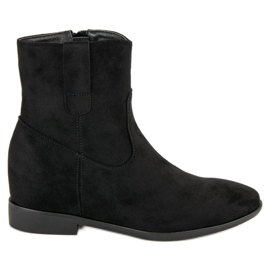 Lucky Shoes Ankelstøvler i ruskind med lynlås sort