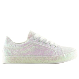 Iriserende hvide sneakers BL142 Hvide violet