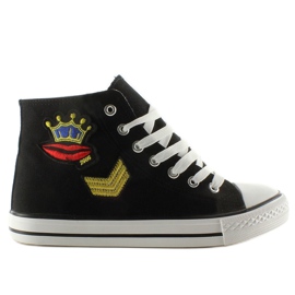 High-top sneakers med R63 sorte patches