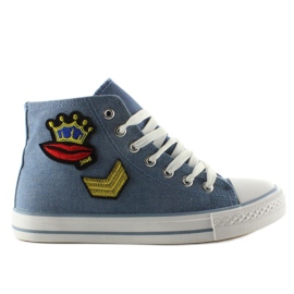 High-top sneakers med R63 Cowboy Light Blue patches blå