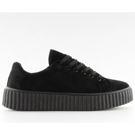 Sort AX03 Sorte sneakers på en høj sål