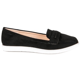 Super Me Loafers i sort ruskind
