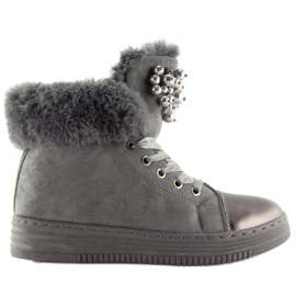 Grå KK-97 Grå tykt isolerede sneakers