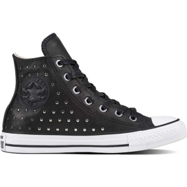 Converse Chuck Taylor All Star Læder Sort Sort Sølv