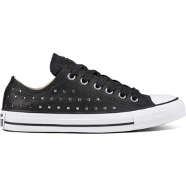Converse Chuck Taylor All Star Læder Sort Sort Sølv