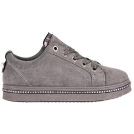 Fashion ruskind sneakers grå
