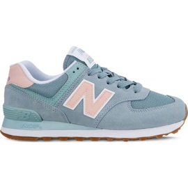 New Balance Wl574flb Summer Dusk Røg Blå Med Himalaya Pink