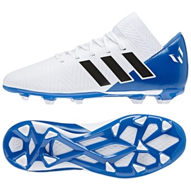 Adidas Nemeziz Messi 18.3 FxG Jr DB2364 fodboldstøvler hvid flerfarvet