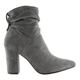 Grå Wide-heeled grå støvler NC781 Grå