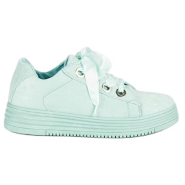 Mint sneakers i ruskind grøn
