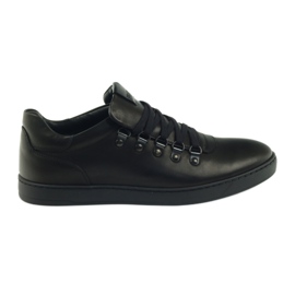 Pilpol Black Sports Leather Shoes PC051 sort