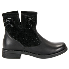 Sorte ankelstøvler med slip-on