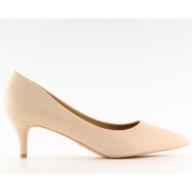 Lavhælede pumps beige 123-3 Beige