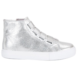 Sølv sneakers over anklen grå