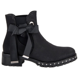 Ideal Shoes Stilfulde sorte Chelsea støvler
