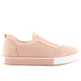Lyserøde kvinders sneakers X-9707 Pink