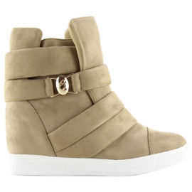 Dame beige sneakers H6507 Camel