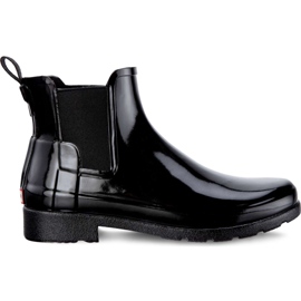 Hunter Kvinder Original Raffineret Chelsea Gloss Black sort
