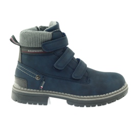 American Club Velcro støvler støvler 708121 grå marine blå