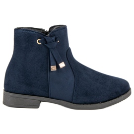Top Shoes Lavskårne ankelstøvler med lynlås blå