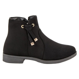Top Shoes Lave støvler med lynlås sort