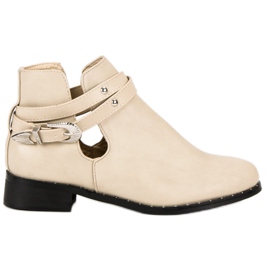 Beige modestøvler