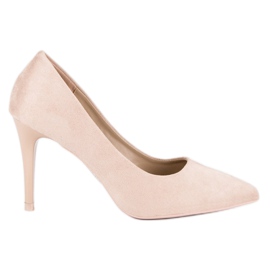 Beige ruskind stiletter