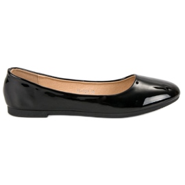 Top Shoes Lakerede ballerinaer sort